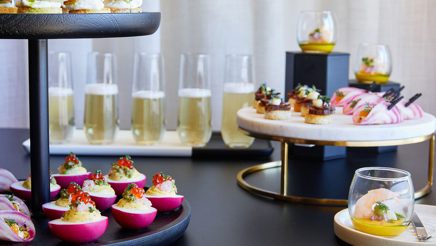 Assorted Appetizers displayed on tower