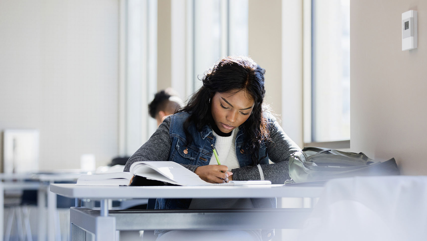a person studying at Point Park University