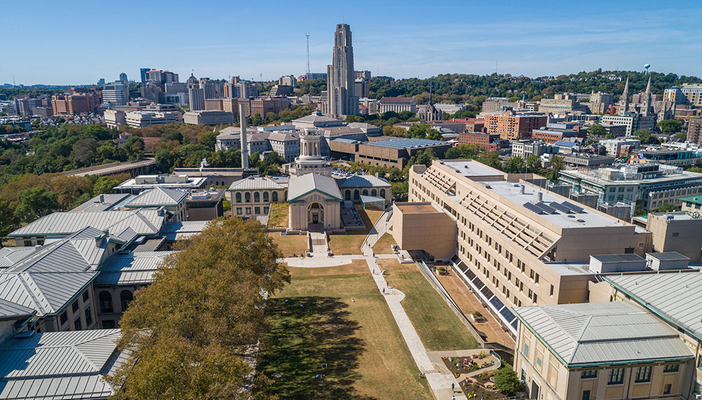 aerial view of Carnegie Mellon University
