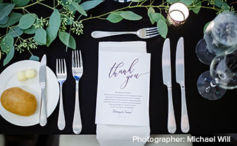 Close up of table setting