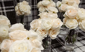 White Roses in Vases