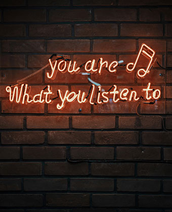 What Are you listening to sign